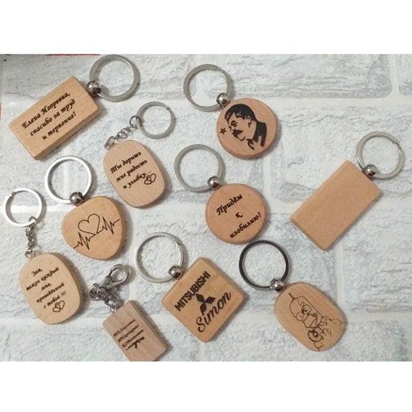 Holz-ID-Tags, blanko, rechteckig, Holz-Schlüsselanhänger zum Selbermachen