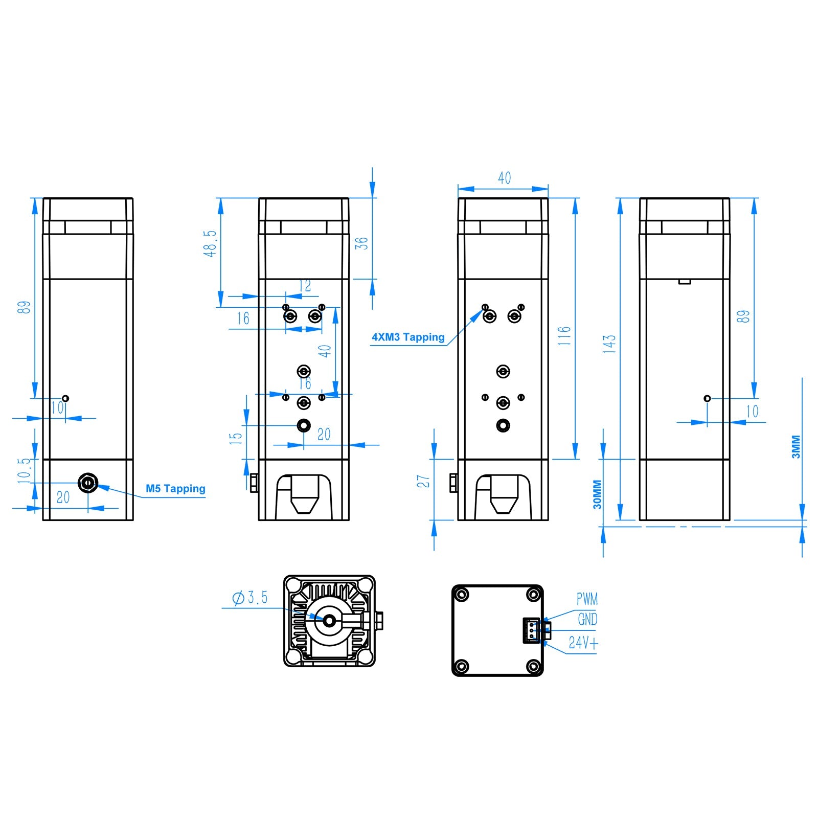 Twotrees Engraving machine laser module laser 24V10W with protective cover TwoTrees Official Shop