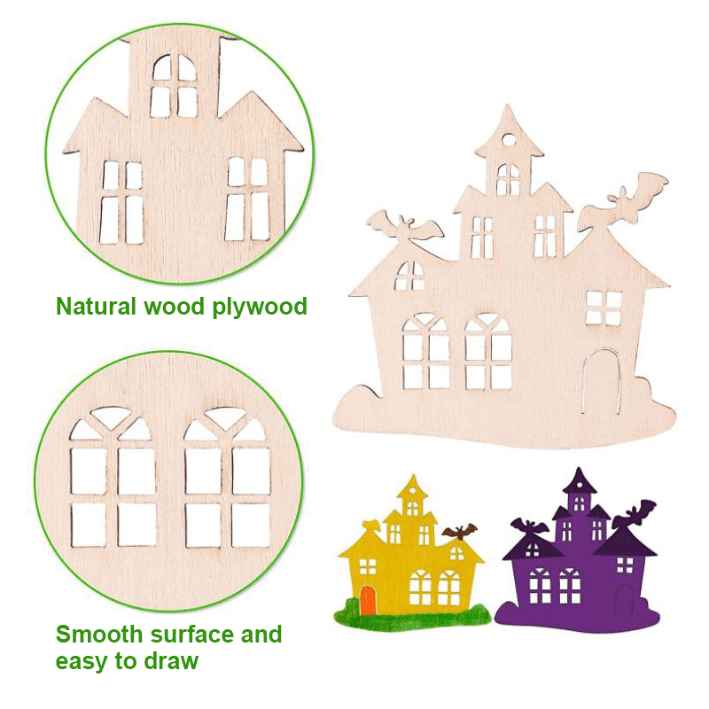 Twotrees Halloween Wooden DIY Painting Blank Wooden Chips - TwoTrees Official Shop