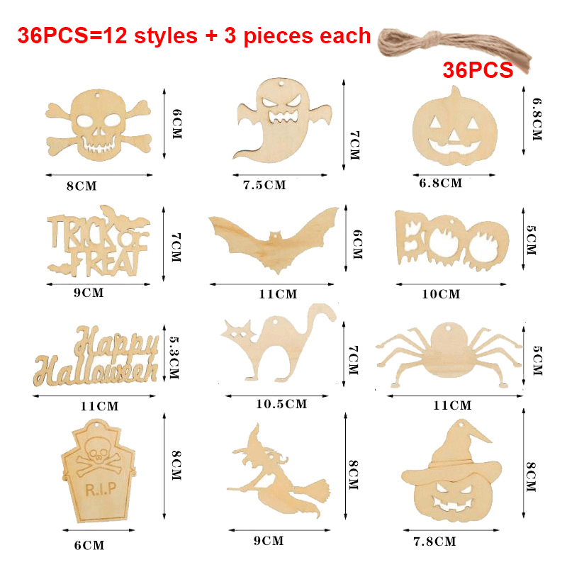 Twotrees Halloween Wooden DIY Painting Blank Wooden Chips - TwoTrees Official Shop